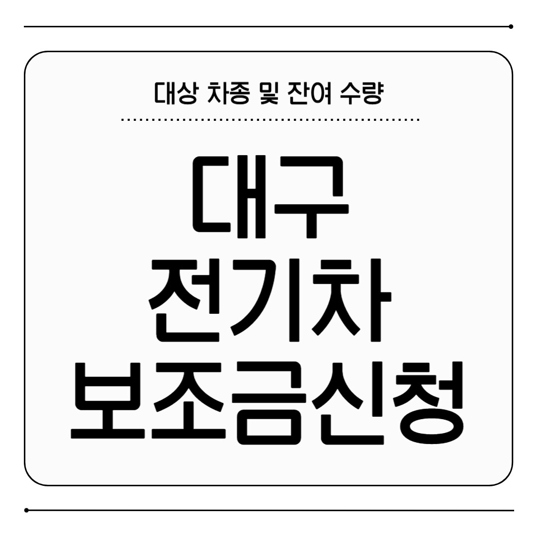 대구 전기차 보조금